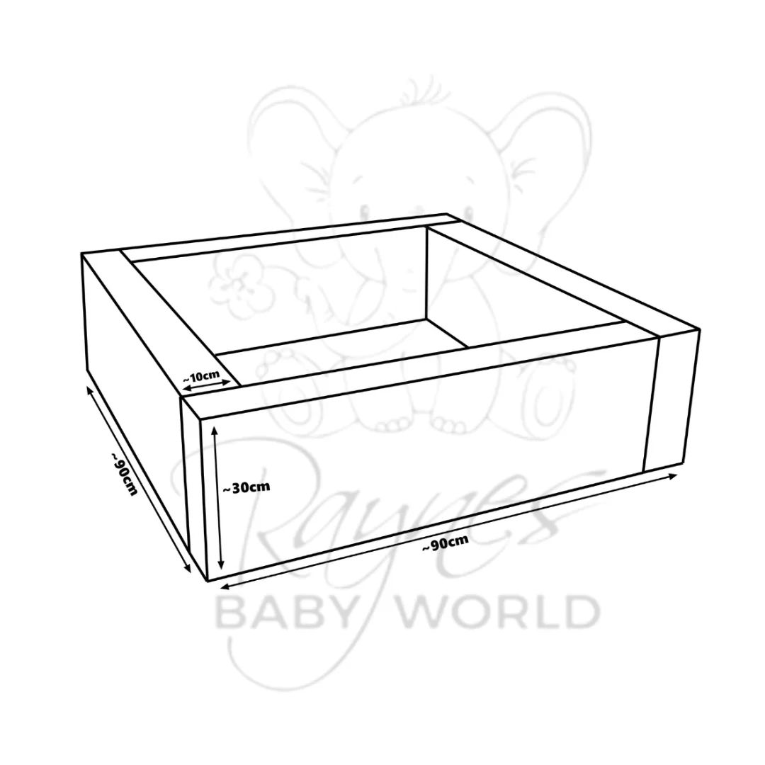 Eco Leather Square Ball Pool - Grey and White & 300 Grey and White Balls - Image 2