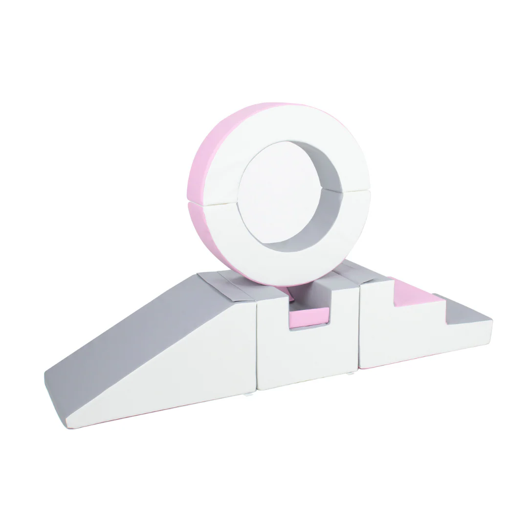 Hoop Step and Slide - Pink, Grey & White - Image 3